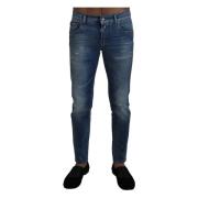 Elegant Slim Fit Italiensk Denim Jeans