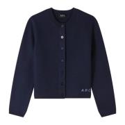 Klassisk Ull Cardigan - Mørk Marine