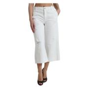 Elegant hvit Cropped Denim Jeans