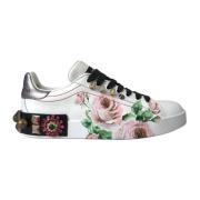 Krystallpyntede Blomsterlær Sneakers