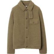 Beige Fleece Skjorte med Knappelukking