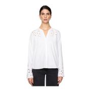 Klassisk Edda Bluse med Broderie Anglaise