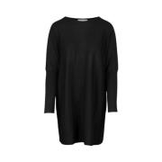 Sort Merino Wide Crewneck Genser