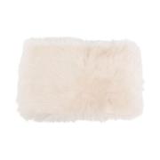 Hvit Faux-Fur Finstrikket Skjerf