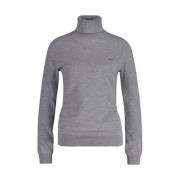 Grå Melange Lambswool Rollneck Genser