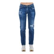 Blå Bomull Slim-Fit Denim Jeans