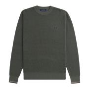 Grønn Waffle Stitch Jumper Top