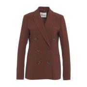 Brun Dobbeltspent Blazer Elegant Stil