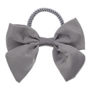 Satin BOW Hair TIE Steel Blue