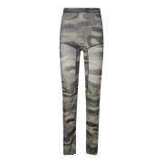 Camouflage Leggings med Kontrastsøm