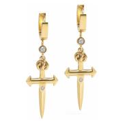 Mens Skyfall Small Sword Earrings in Gold