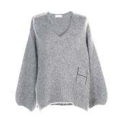 Sofie V-Neck Sweater - Grå Melange