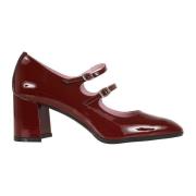 Burgundy Patent Mary Jane Hæler