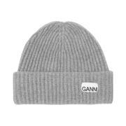 Strukturert Rib Beanie Paloma Melange Lue