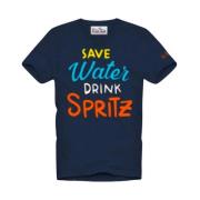 Kortermet tee Save water Drink spritz