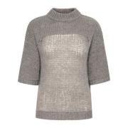 Stormy Grey Strikket Bluse Lingomw