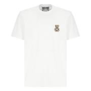 Hvit Teddy Bear Logo T-skjorte