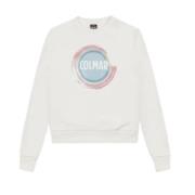 Hvit Crewneck Sweatshirt Akvarelltrykk