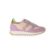 Rosa Polyester Sneaker med Kontrastdetaljer