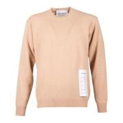 Hasselnøtt Beige Crewneck Ull Kasjmirgenser