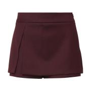 Bordeaux Skjørt Effekt Sidesplitt Shorts