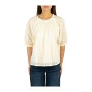 Hvite Gensere Broderie Anglaise Bluse