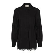 Puff Sleeve Shirt med Blonderpanel