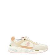 Beige og rosa semsket sneaker modell Mased