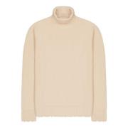 Turtleneck Sweater With Wool Breakages