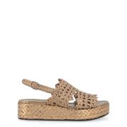 Bronse Vevd Lær Sandal Forli