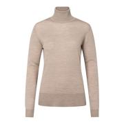 Strikket Turtleneck Sand Melange Genser