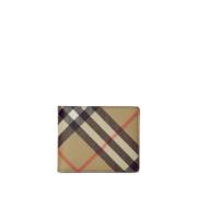 Beige Check Bi-Fold Lommebok