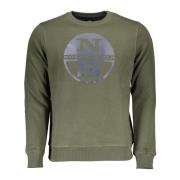 Grønn Crewneck Sweatshirt med Lange Ermer