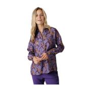 Lavendel Print Bluse