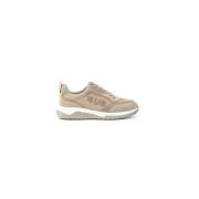 Taupe Daddy Sneakers i Semsket skinn