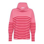 Stripet Cowlneck Pullover Genser Chateau Rose