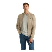 Khaki Merino Zip Cardigan