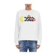 Pac-Man Sweatshirt med Logo Printing