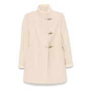 Beige Virginia Coat med filtet tekstur