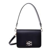 Black leather shoulder bag