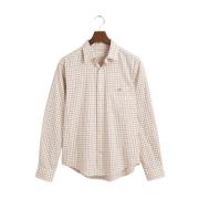 Rutete Twill Skjorte med Button-Down Krage