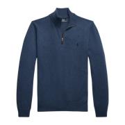 Navy Wool Quarter-Zip Jumper