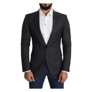 Elegant Martini Svart Ull Blazer