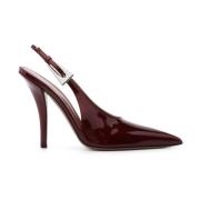 Spisse slingback-pumps i Pinot Noir