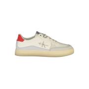 Hvit Polyester Sneaker med Kontrastdetaljer