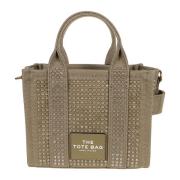 Grønn Shopper Veske med Rhinestone Detaljer