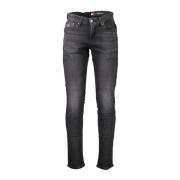 Sort Bomull Slim Fit Jeans