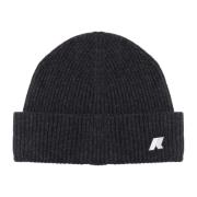 Svart Ull Beanie Lue med Logo