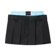 Prestyled Plissert Skort Svart