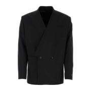 Stilig Svart Ull Blazer